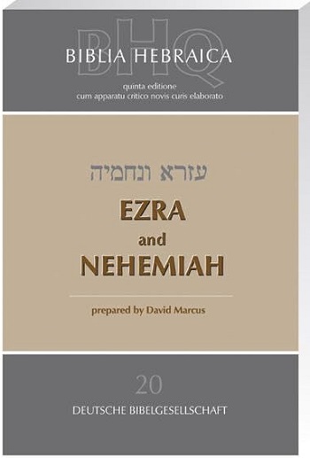 Biblia Hebraica Quinta edición (BHQ). Ezra and Nehemiah Idioma: hebreo (20)