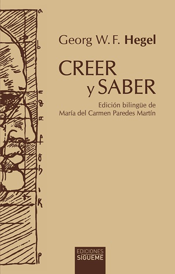 Creer y saber. Edición bilingüe de Maria del Carmen Paredes Martín. (Tapa dura/14x21,5 cm)